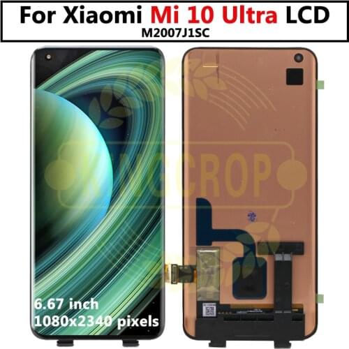 6.67" original Amoled For Xiaomi Mi 10 Ultra Mi10 ultra LCD frame Screen Display+Touch Screen Digitizer LCD Display Assembly