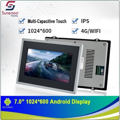 7.0" 1024X600 Android Industrial Grade IPS TFT LCD Module Display Screen with w/ Multi-Capacitive Touch Panel & Enclosure