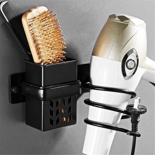 Bathroom Accessories Hair Dryer Holder Straightener Rack Wall Mount Space Aluminum Storage Organizer High Quality Shelf For Home