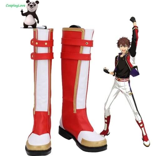 Ensemble Stars!! Morisawa Chiaki Red White Shoes Cosplay Long Boots Leather Custom Made For Halloween