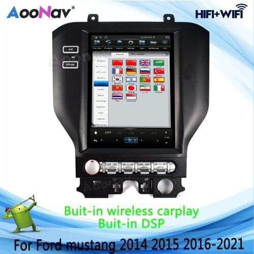 2 Din Vertical Screen Android Car Radio Player For FORD mustang 2014-2021 GPS Navigation Multimidia DVD Radio Audio Player