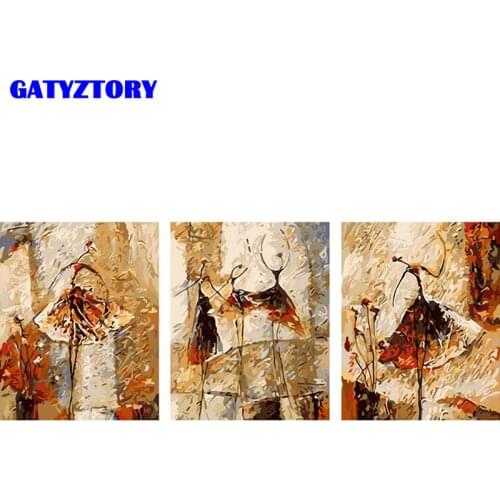 Frameless Ballet Dancer DIY Painting By Numbers Acrylic Picture Abstract Hand Painted Oil Painting For Home Decor 40x50