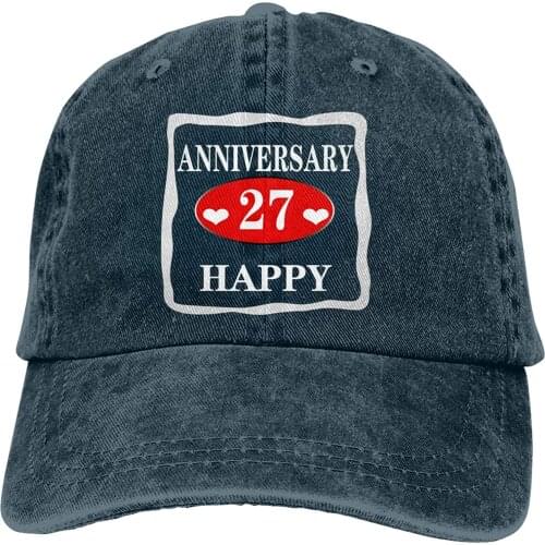 27th Anniversary Relationship Or Marriage Sports Denim Cap Adjustable Unisex Plain Baseball Cowboy Snapback Hat