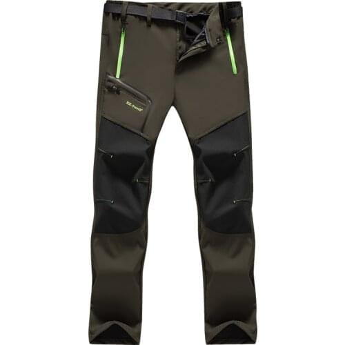 Outdoor Soft shell Quick-drying Elastic Fishing Trousers Men Women Waterproof Wear-resistant Breathable Hiking Climbing Pants
