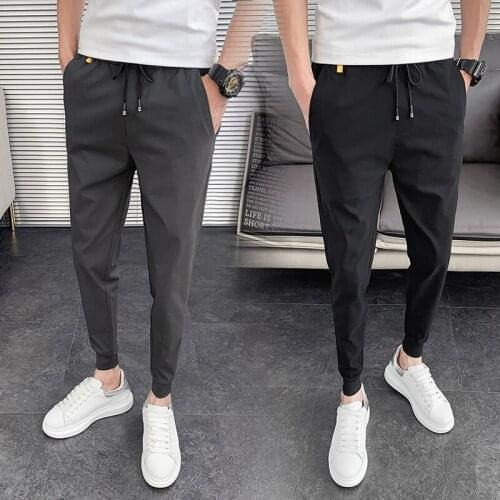 All Match Streetwear Trousers Men 36-28 Hot Summer Men Casual Harem Pants Brand New 2021 Korean Slim Fit Joggers Pants Men Solid