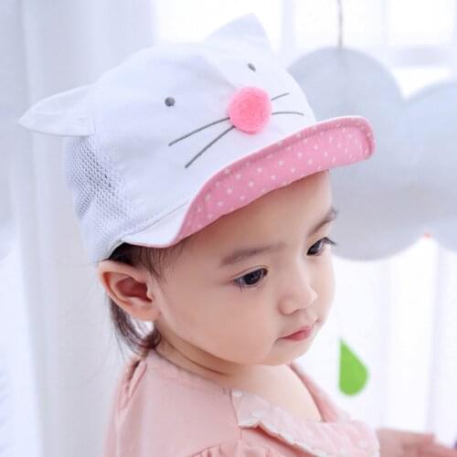 Cute Cat Baby Kid Hat Baby Boys Girls Caps Sunhat Infant Baby Spring Summer Autumn Comfortable Snapback With Ear Sunscreen