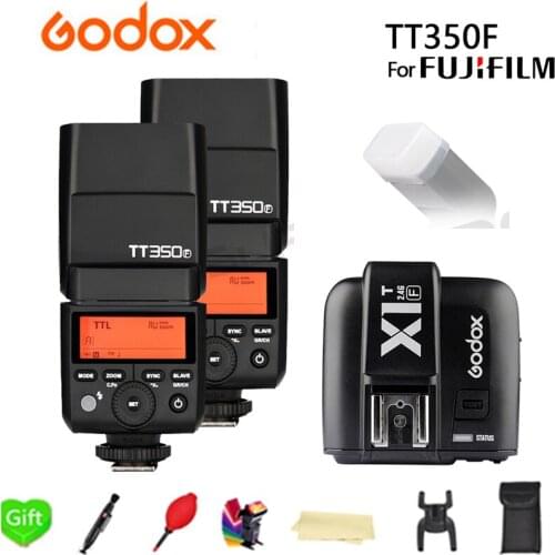 Godox TT350F Mini Speedlite Flash With TTL HSS GN36 High Speed 1/8000S 2.4G Wireless X System+X1T-F for Fujifilm Fuji Camera