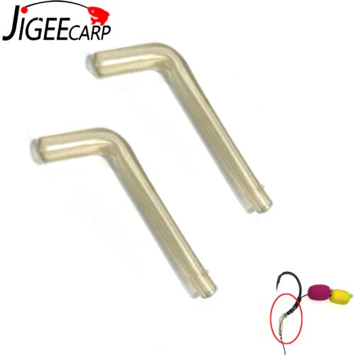 JIGEECARP 50/100/200pcs European Carp Fishing Bent Hook Aligner Sleeve Silicone Tube Kick Off Aligner Rig Making Accessories