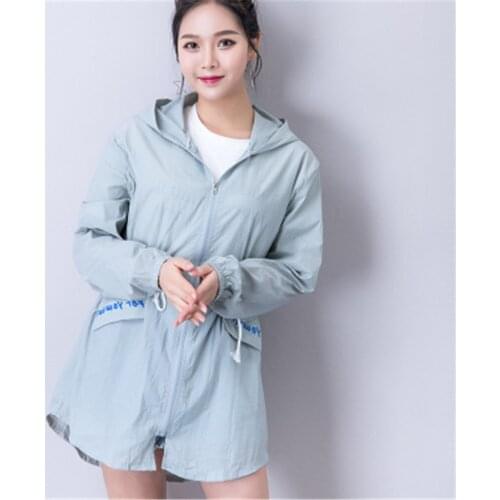 Summer Spring and Autumn Edition Korea thin coat slim waist fashionable mother-daughter medium-length sun-proof clothing HX0536