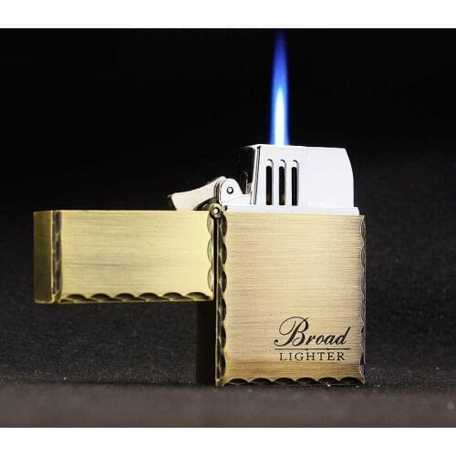 Creative Butane Gas Inflate Lighter Retro Metal Mini StrongTorch Fire Cigarette Cigar Jet Flame Outdoor Camping Ignition Tool