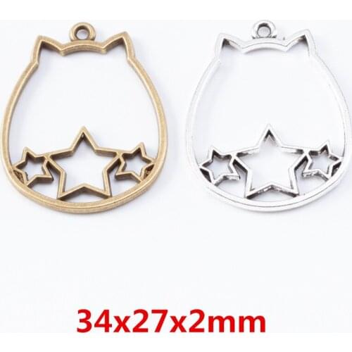 25 pieces of retro metal zinc alloy cat pendant for DIY handmade jewelry necklace making 6982