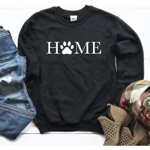 Fashion Clothing HOME Paw Printed Sweatshirt Long Sleeve Casual Dog Paw Graphic Lover Jumper dog cat Vintage Fall Hoodies Tops