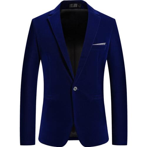 Mens Fashion Suit Jacket Autumn/Winter Velvet Burgundy Male Suit Dress Wedding Groom Prom Singers Blazers Men Blazer Slim Fit