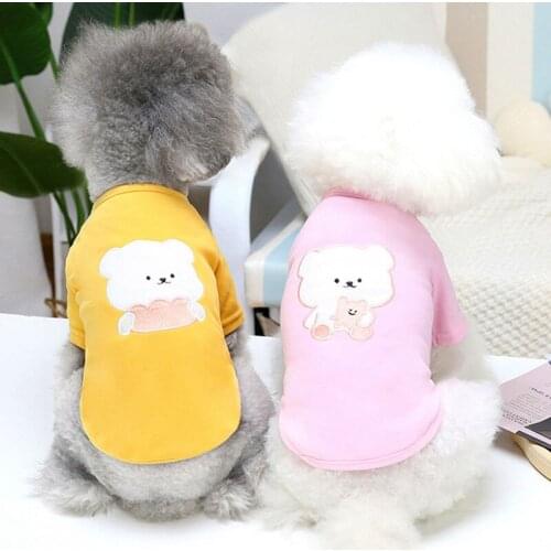 Soft Dog Tshirt Sweatshirt Cat Hoodies Coat Shih Tzu Chihuahua Bear Pattern O-neck Pullover Sweater Pet Clothing Dog Costume XXL