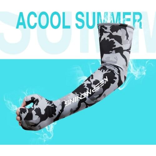 2021 New Spring Summer Cycling Cuff For Men Sports Outdoor Camouflage Cool Gloves Women Arm Sleeves Sun Protection Ice Silk