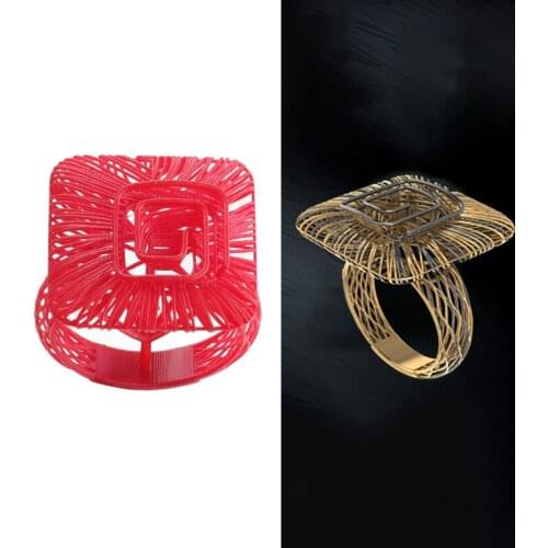 Castable Resins Printing Services by DLP Printers for Fashion Ring with Stones 3D STL 3dm CAD Files