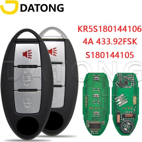 Datong World Remote Control Car Key For Nissan Rogue X-Trail FCCID KR5S180144106 433MHz 4A Chip Replacement Keyless Entry Card
