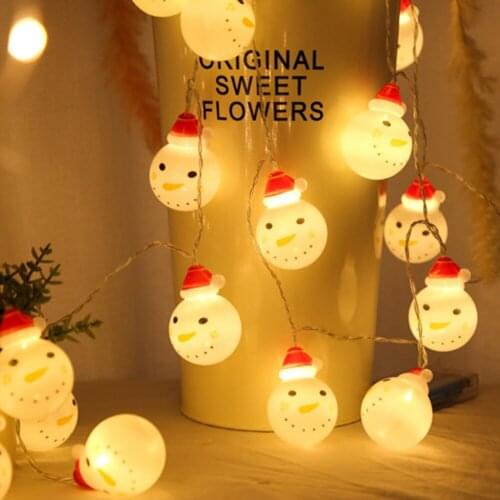 LED String Lights Christmas Decoration Snowman Ball Shaped Garland Fairy Lighting Strings for Christmas Tree New Year Home Decor