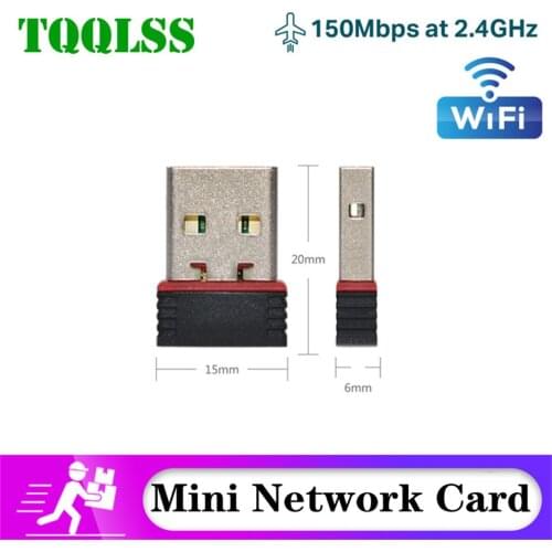 TQQLSS Mini Network card USB 2.0 WiFi Wireless Adapter Network LAN Card 150Mbps 802.11 ngb RTL8188EU Adaptor for PC Desktop