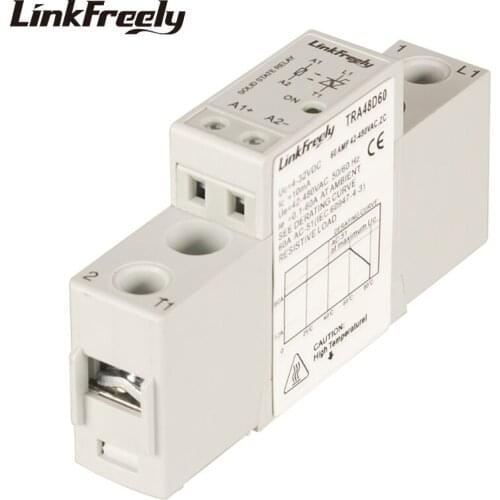 TRA48D60 Smart LED Signal Solid State Relay SSR 60A 42-480VAC Ouput Input 5V 12V 24V 32VDC Electrical Starting Relay Switch Unit