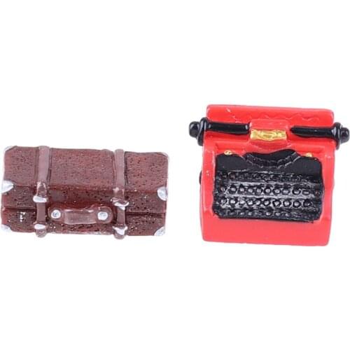 Stimulation Vintage Suitcase Typewriter Dollhouse Miniature 1:12 Scale Fairy Doll Home Life Scene Furniture Toys