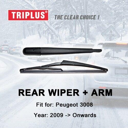 Rear Wiper Arm with Blade for Peugeot 3008 (2009-Onwards) 1pc 12" 300mm,Rear Wiper Arm & Rear Wiper Blades