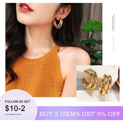 LByzHan Fashion Za Gold Metal Drop Earrings for Women Steam Punk Big Round Design Statement Earrings Brincos Geometric Jewelry
