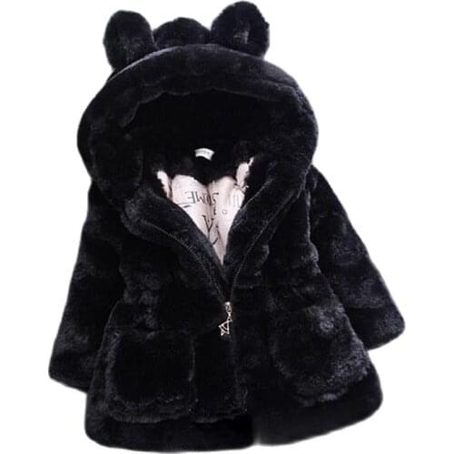 Girls Winter Coats Faux Fur Coat for Girls Childrens Clothes Baby Girls Fur Padded Jacket Children Thickened Jacket Coat