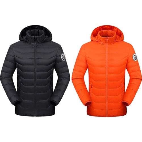 Heating Jacket USB Charging Winter Hoodie Smart Heating Down Jacket For Outdoor Sport Camping Cycling