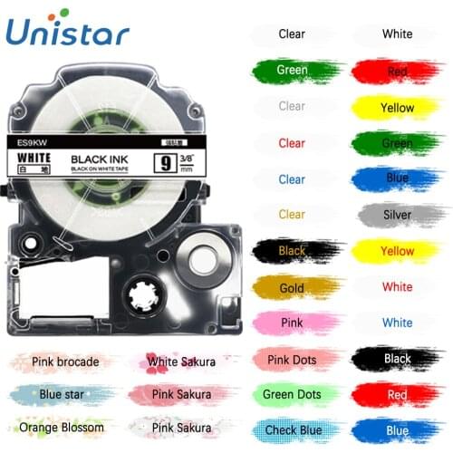 1PC SS12KW 12mm Label Tape for Epson Lw400 LK-4WBN LC-4WBN LC 4WBN9 SS12KW 9mm Cartridge for Epson LabelWorks LW-300 Label Maker
