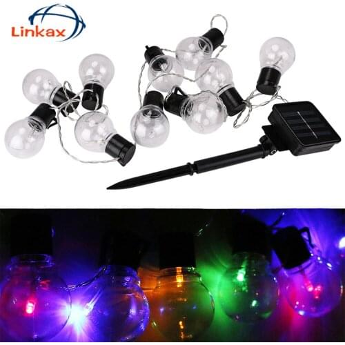 10 String Solar Light LED Fairy Wedding Garden Pendant Garland Connectable 10 LEDs String Lights