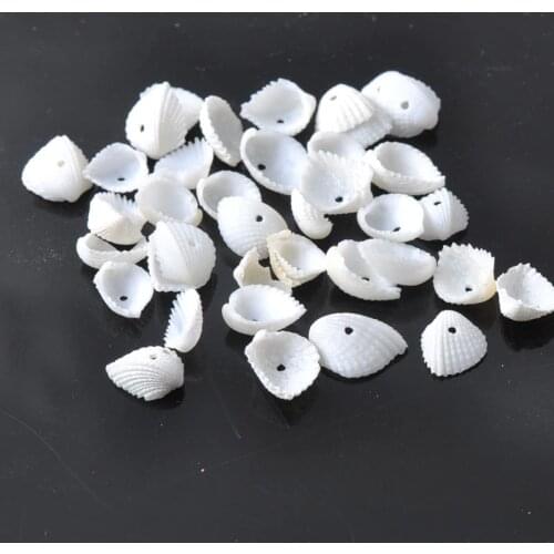 10mm White Natural Seashell with One Hole Scrapbook Craft Supplies for Home Decoration 100pcs TRS0044