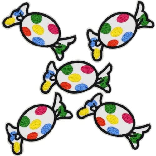 10 pcs Candy patches badges for clothing iron embroidered patch applique iron sew on Diy patches sewing accessories for clothes
