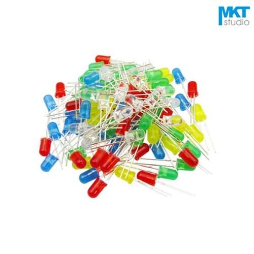 100Pcs Free Shipping Sample 3mm Long Pins Through Hole High Brightness LED Diode Green/Red/Yellow/Blue/White