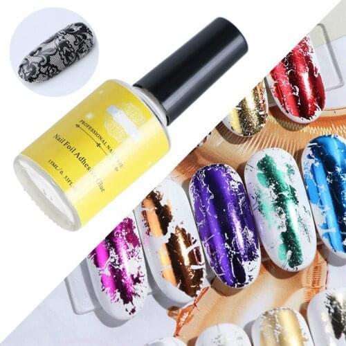 15ml Nail Glue For Transfer Foil Sticker Nail Foil Adhesive Polish Gel Starry Paper Print Foils Wraps Manicure