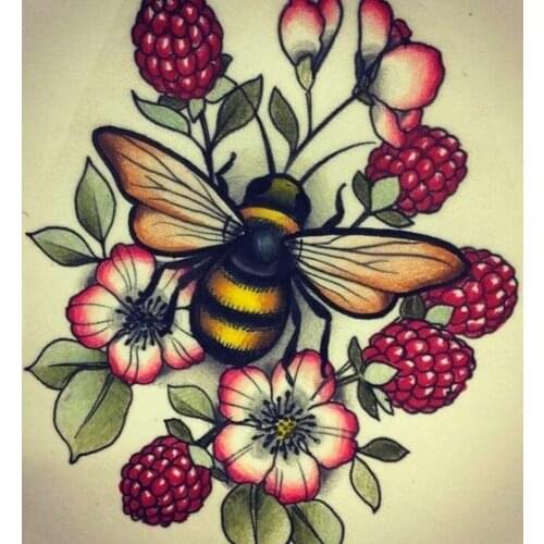 JMINE Div 5D bee flower Full Diamond Painting cross stitch kits art High Quality Floral 3D paint by diamonds