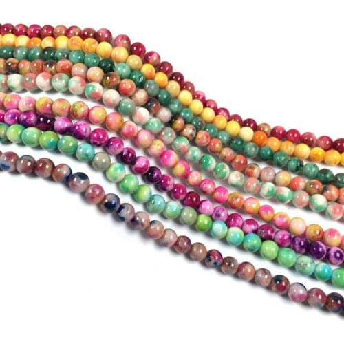 Natural Semi Precious Stone Beads Colorful Jades For Making Necklaces Bracelets And Other Accessories 38cm / String