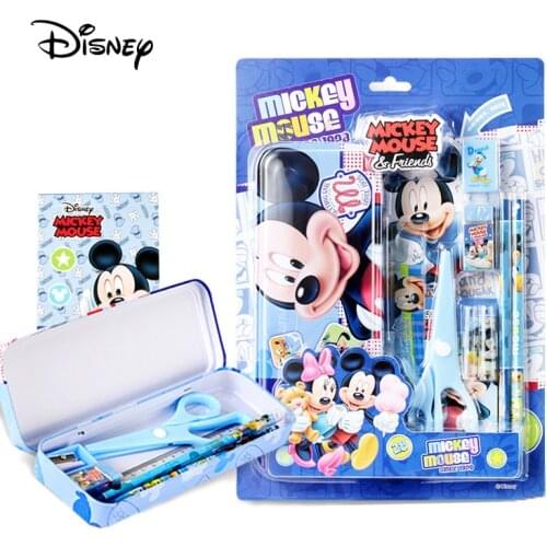 Disney Cartoon Minnie Mickey Mouse Stationery Set Princess Sophia Pencil Case Captain America 10 Pcs Stationery Set Gift Set