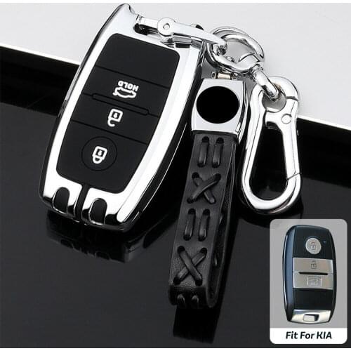 Zinc Alloy Car Key Case For Kia Sorento Optima Forte Niro Soul Sedona Smart Remote Fob Protector Cover Keychain Holder Bag