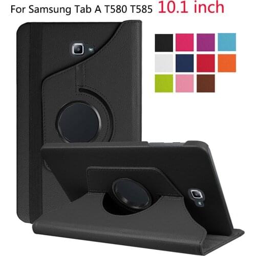 360 Degree Rotate Case For Samsung Galaxy Tab A a6 10.1 2016 T580 T585 T580N Cover housse Tablet Funda Flip Leather Stand Case