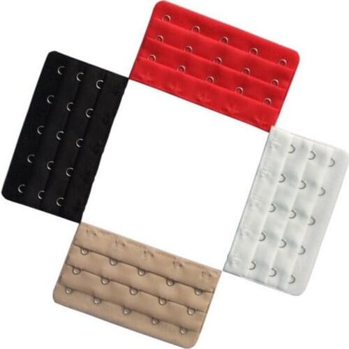 Stainless Steel Elastic Bra Extender 3 Row 5 Hooks Extension Button Three Hook Adjustable Women Underwear Back Buckle 2pc