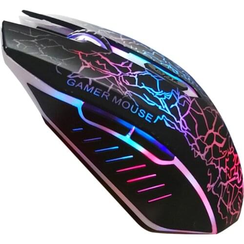 USB Wired Gaming Mouse 2400DPI Adjustable 6 Buttons LED Dazzling Backlit Mice Ergonomic Computer Mouse for Laptop PC Gamer