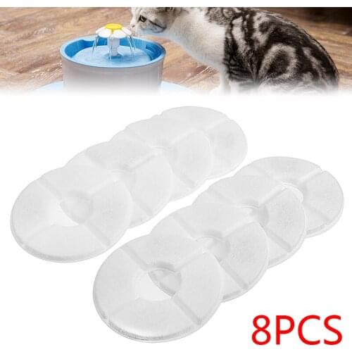 8pcs/lot Pet Water Fountain Filter Activated Carbon Filter for Cat Dog Kitten Automatic Water Drinking Fountain