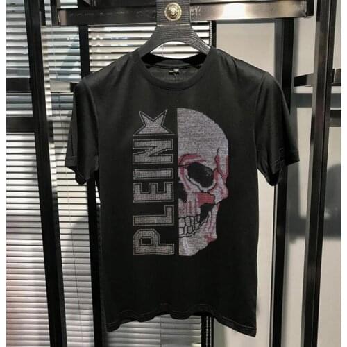 Short t shirt men brand clothing high quality male t-shirt Diamonds tshirt new design Hot drill cotton
