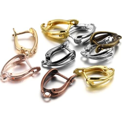 6-12Pcs/Lot Brass French Ear Hooks Lever Back Earring Wire Clips For Jewelry Making Supplies Findings Accessories Wholesale