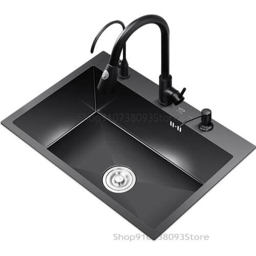 Multi-functional Sink Single Tank Kitchen Wash Basin Domestic Thickened Stainless Steel Dishwasher Table Single Basin Large