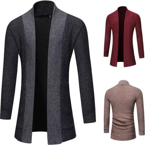 MRMT 2021 Brand Mens Sweater Jackets Solid Color Cardigan Long-sleeved Medium and Long Section for Male Outer Wear Garment