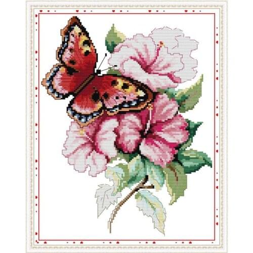 Joy sunday cross stitch embroidery kit needlework kit DIY14CT printed flower pattern canvas handmade crafts wall decoration