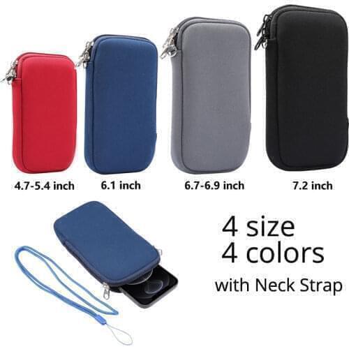 Neoprene Pouch Bag Sleeve Case Cover For Infinix Hot 10 Lite Hot 9 9 Play Zero 8 Note 7 8 / 8i S5 Lite S5 Pro zipper card slot