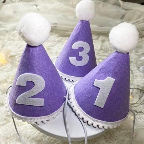 Number 1 2 3 Happy Birthday Hat Crown Headband Kid 1st 2nd 3rd Birthday Party Decoration Baby Shower Decor Baby Birthday Hat Cap